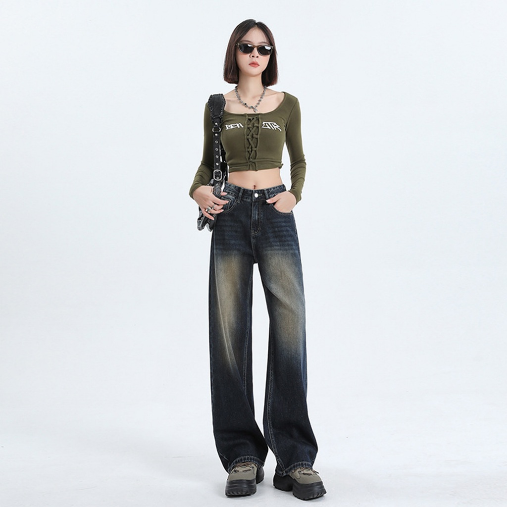 [UNISEX] Celana Jeans Pria Panjang Dewasa Denim Korean Style Baggy Pants Jeans HighWaist Murah