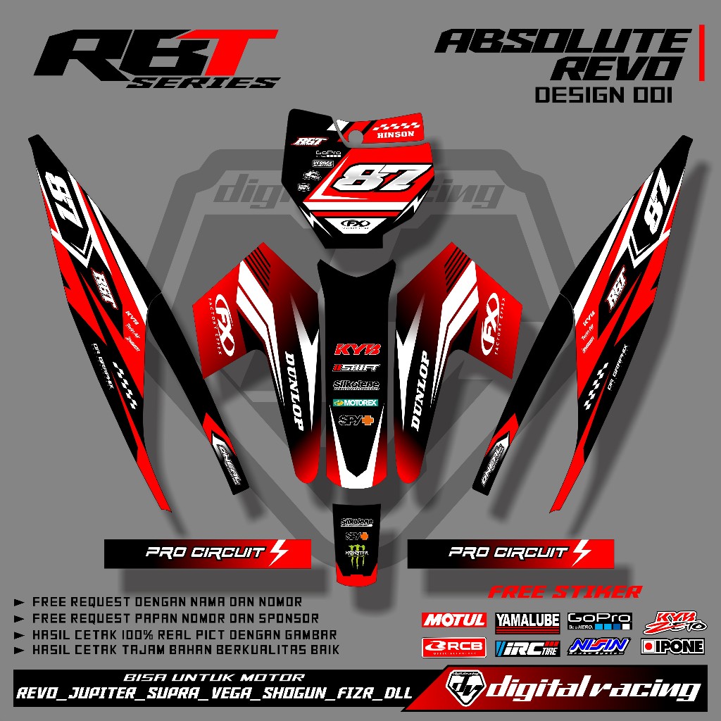 Jual Sticker RBT GLOSSY REVO ABSOLUTE 110 SEMI FULL BODY BEBEK MODIF ...