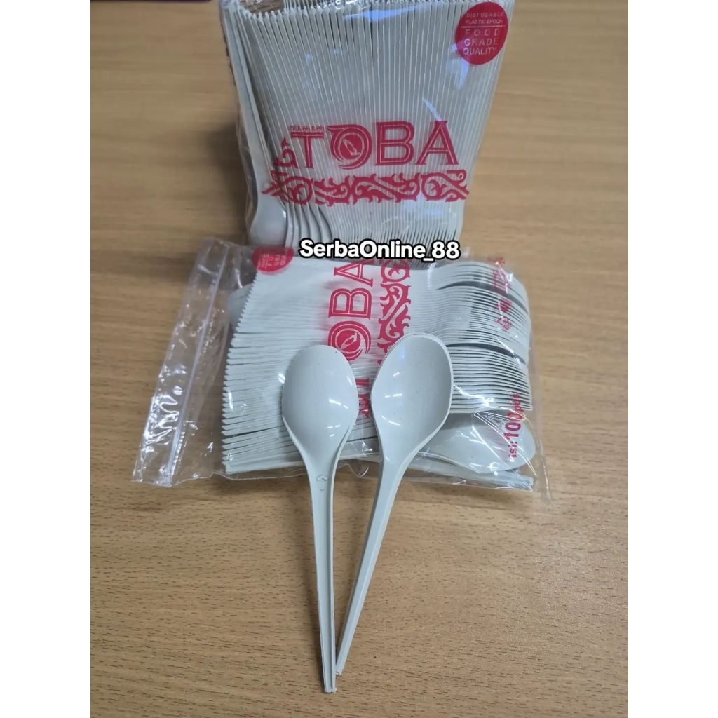 Jual TOBA SENDOK MAKAN PLASTIK PUTIH | PLASTIC SPOON | FOOD GRADE ...