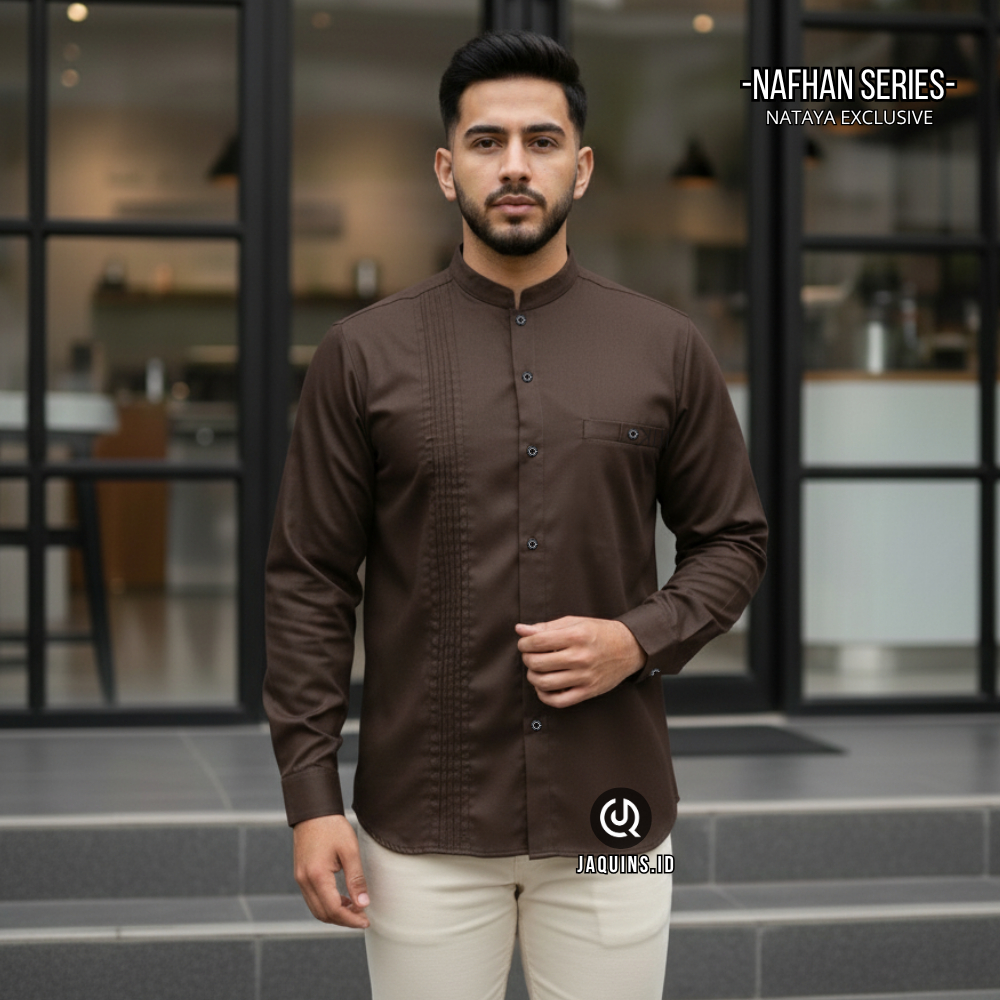 Baju Koko Pria Lengan Panjang Motif Nafhan Toyobo Premium