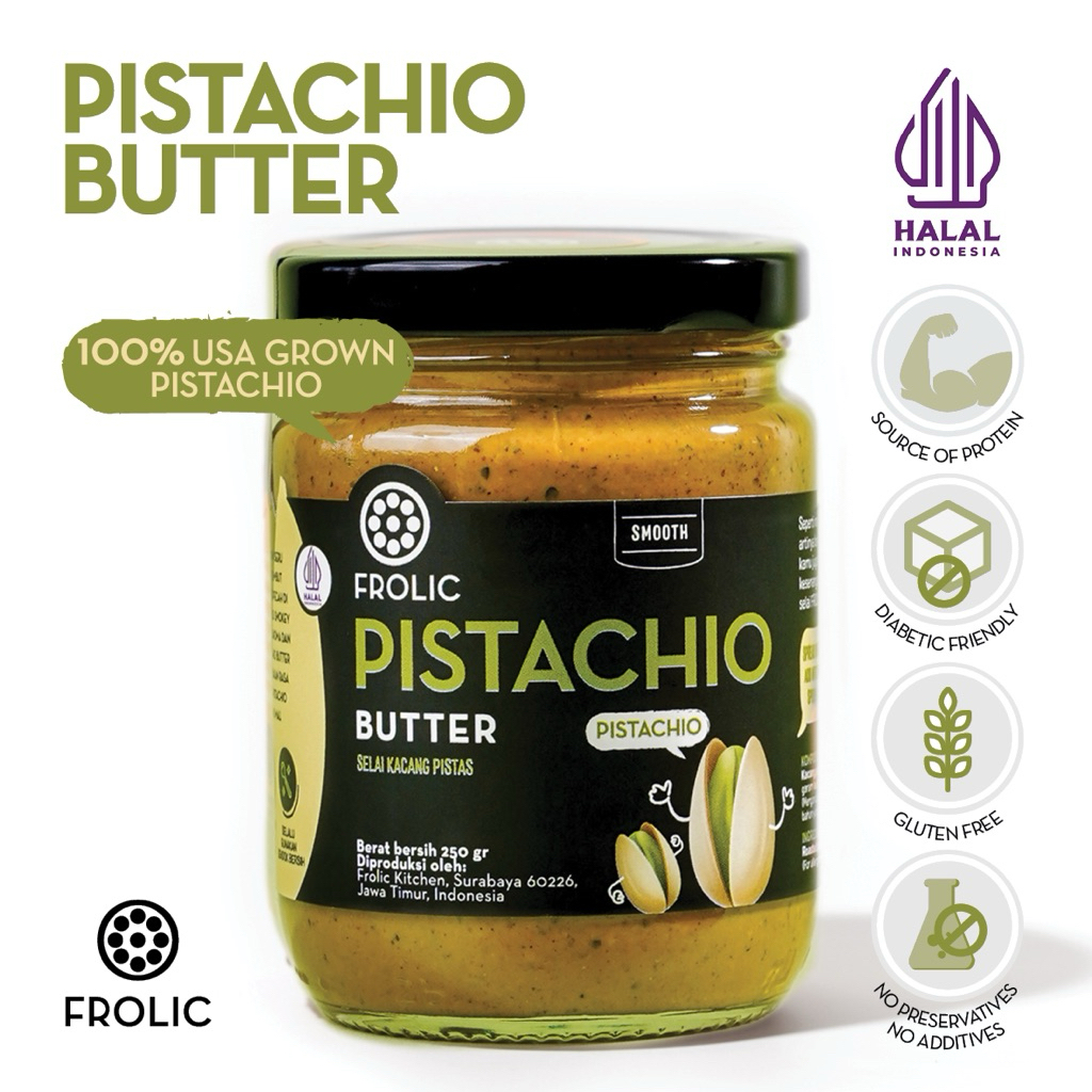 Jual FROLIC Pistachio Spread Butter Unsweetened - Selai Kacang ...