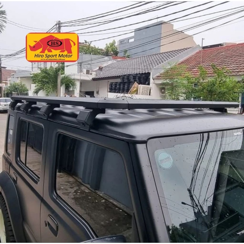 Jual roof rack jimny baru jb74 model flat / rata alumunium + breket ...