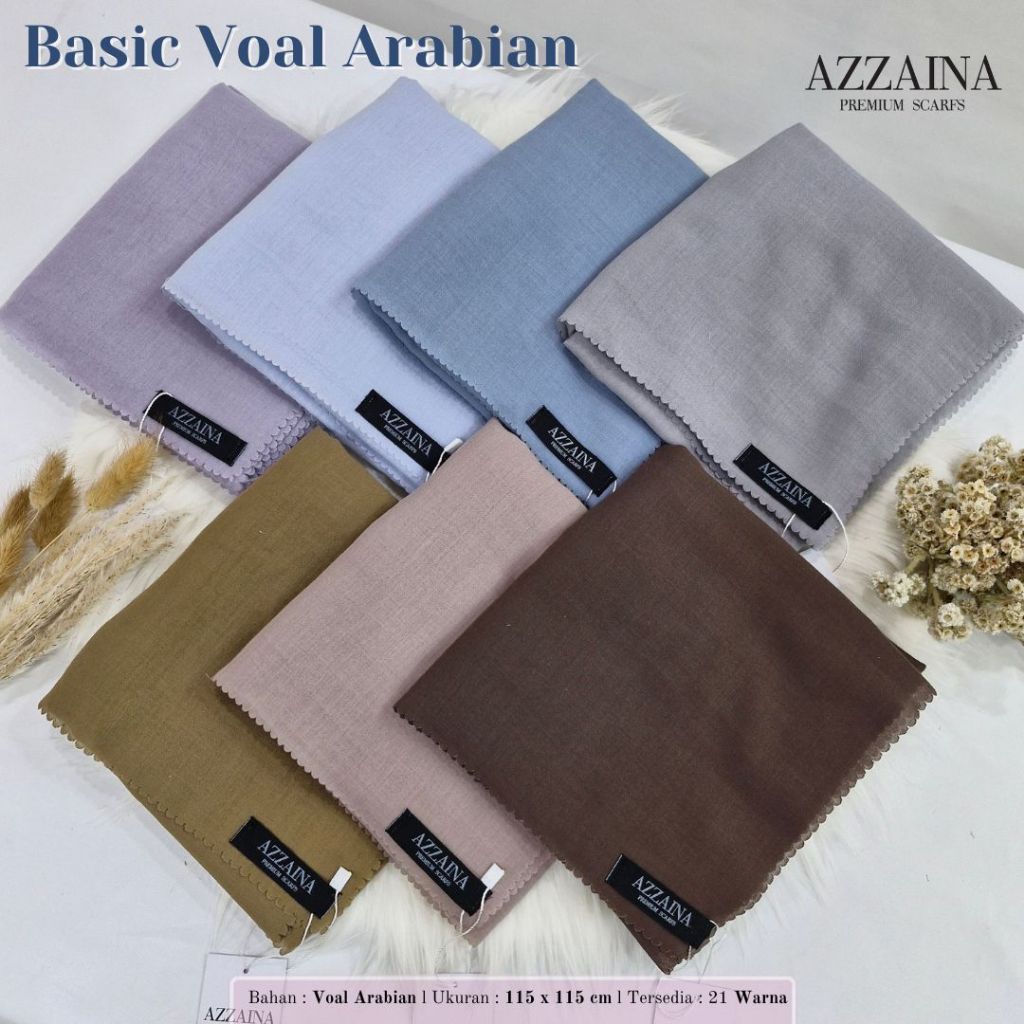 Jual AZZAINA S.v03 POLOS - HIJAB SEGIEMPAT VOAL LASER CUT Basic VOAL ...