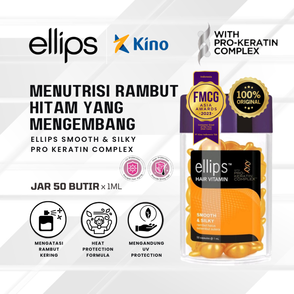 Jual Ellips Vitamin Rambut Pro Keratin Smooth & Silky 50 Butir - Rambut ...
