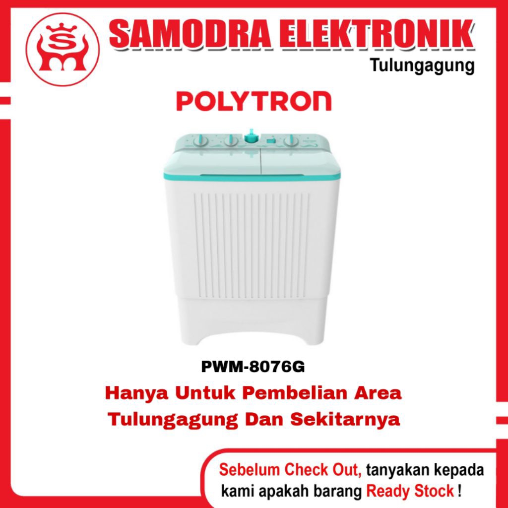 Jual Mesin Cuci POLYTRON PWM-8076G Washing Machine | 8 kg Polytron Twin ...