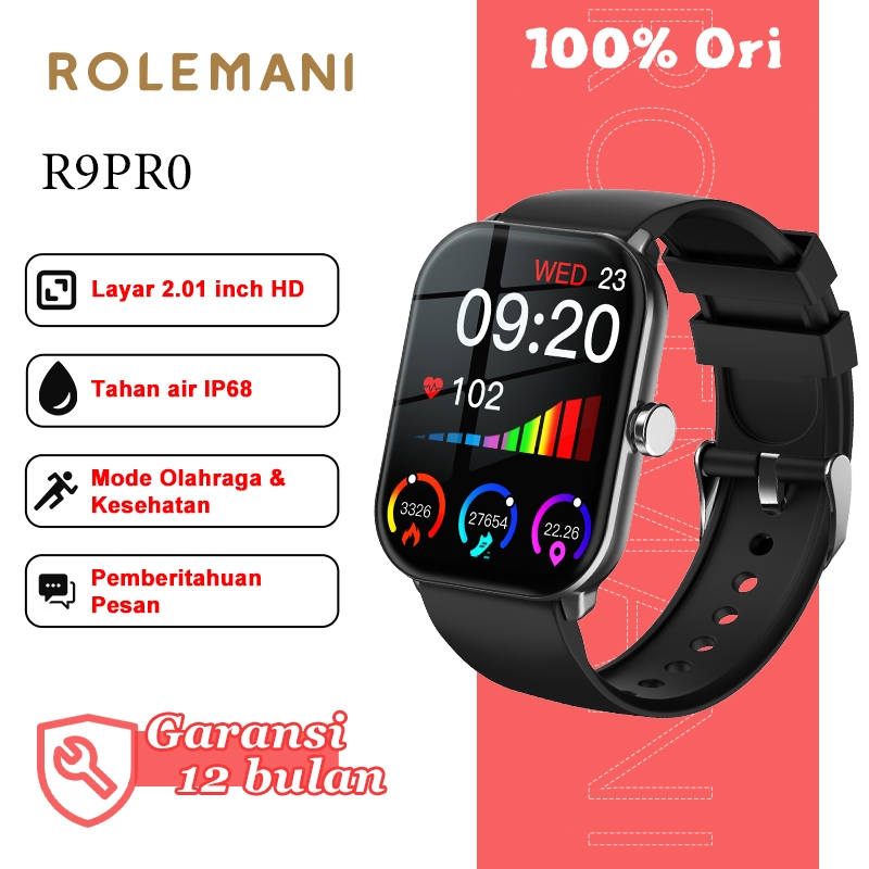 Jual Rolemani R9 Pro Smartwatch Baru Fashionable Waterproof IP68 Custom ...
