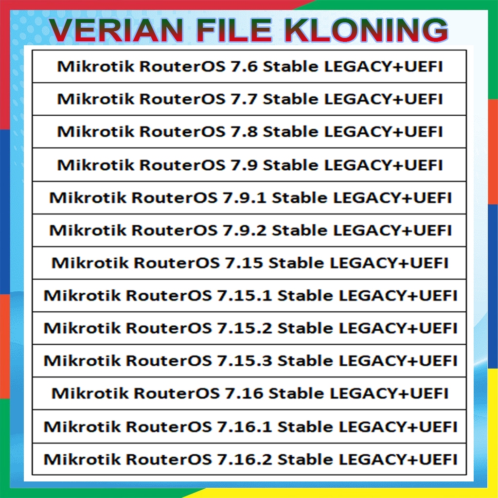 Product image Lisensi Level 6 Dan File Kloning Mikrotik PC X86 2