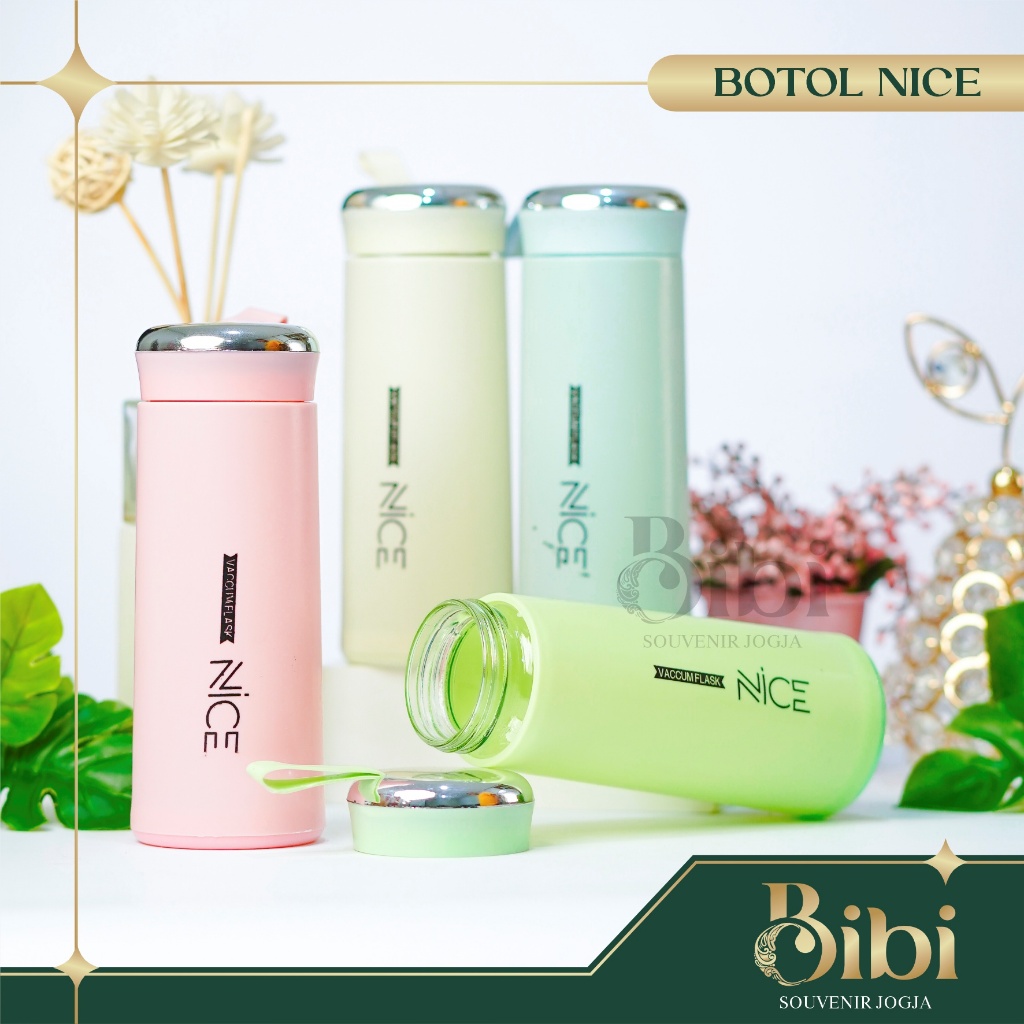 Jual Botol Kaca Nice 400 ml Souvenir Aesthetic Premium Tahan Panas ...