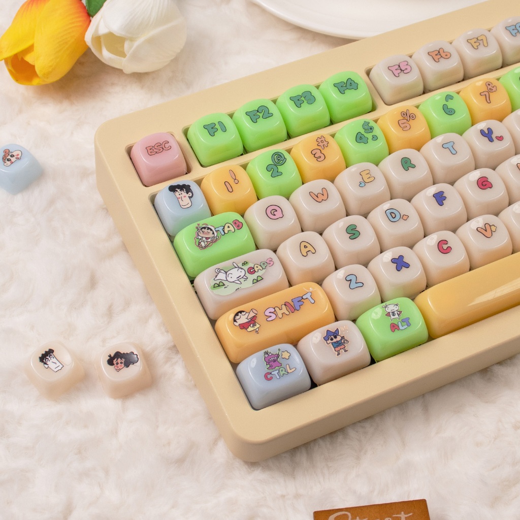 Jual Crayon Shin-chan Keycaps Seperti keramik PBT MOA profile mengkilap ...