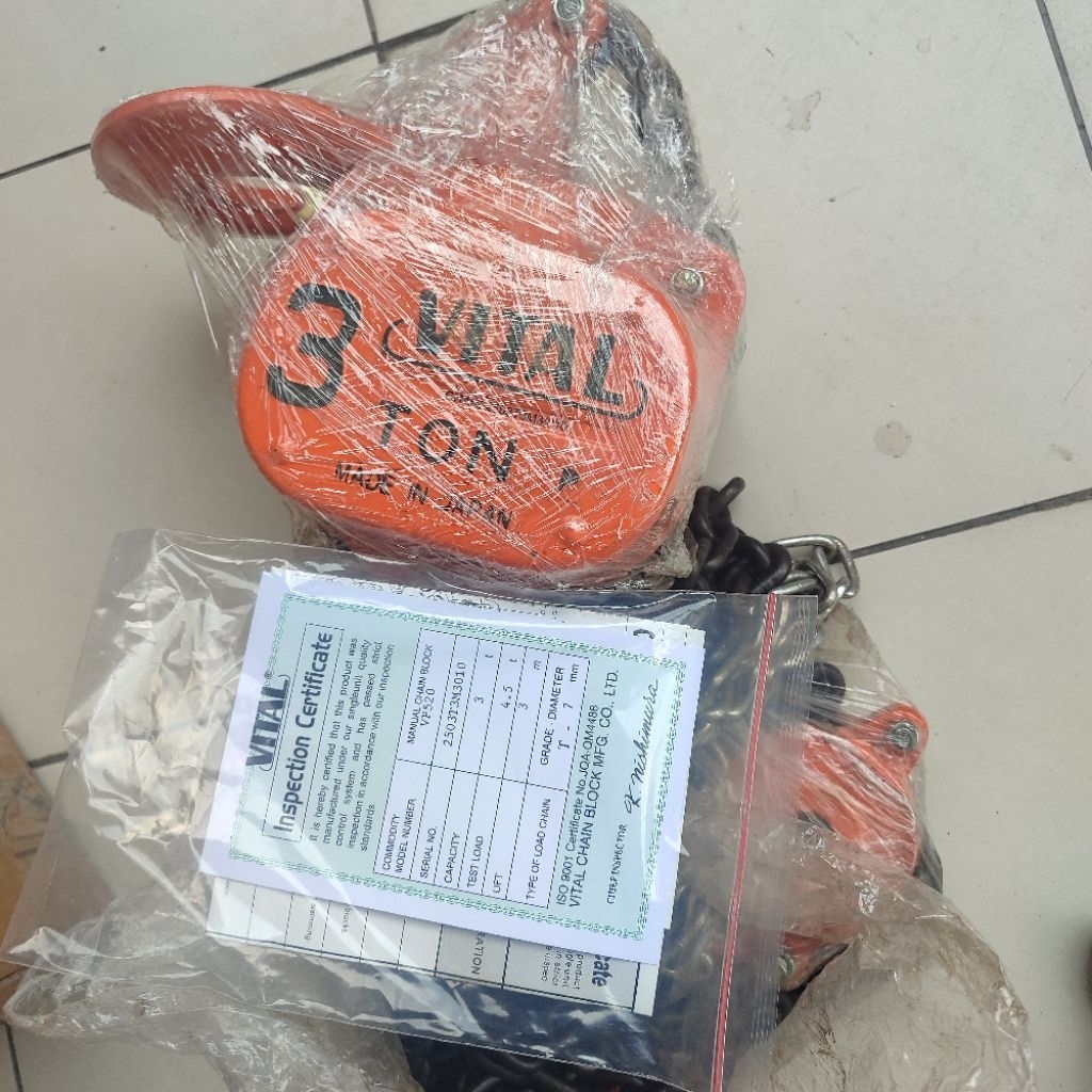 Jual Vital Manual Chain Block Kerekan Rantai Manual 3ton × 3 meter ...