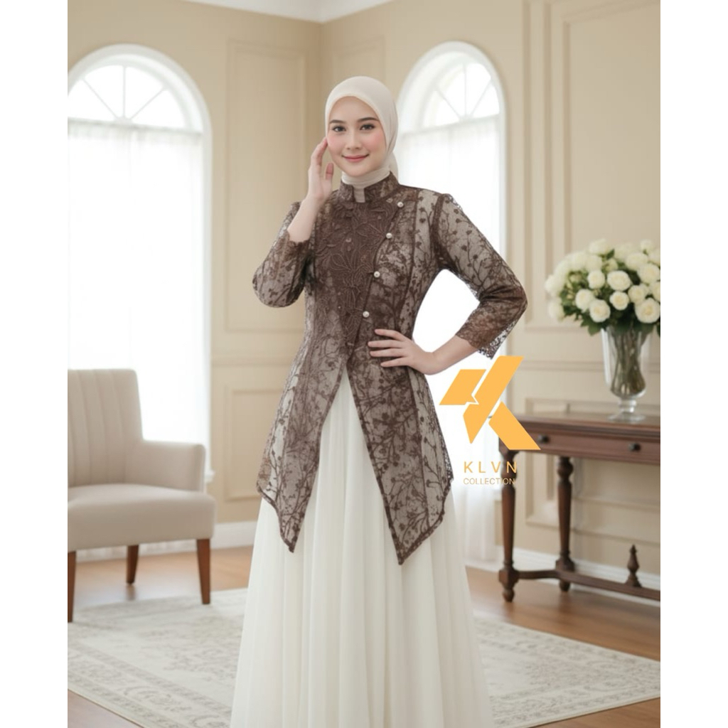 Jual Syakila Outer Brukat Janggan Model Silang // outer kondangan ...