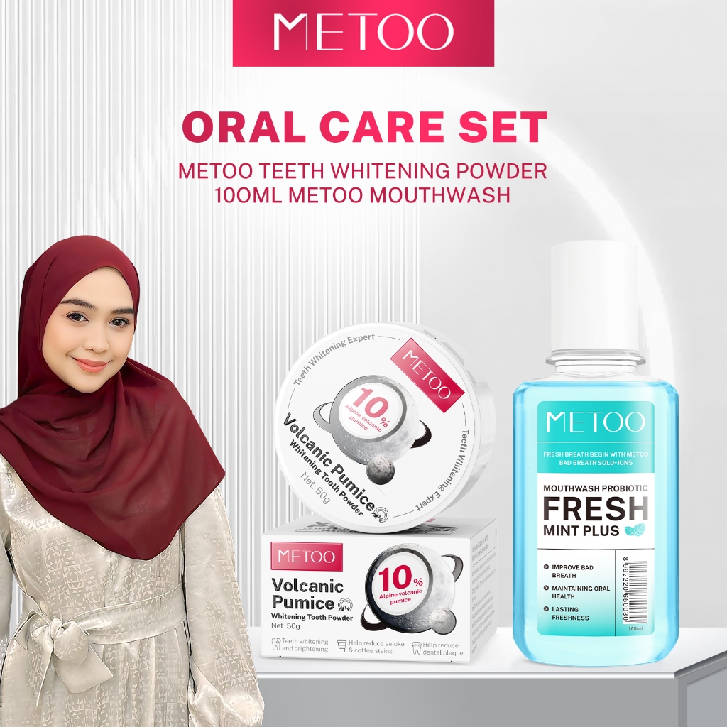 Jual [BPOM] MeToo Volcanic Pumice Whitening Tooth Powder+ Fresh Mint ...