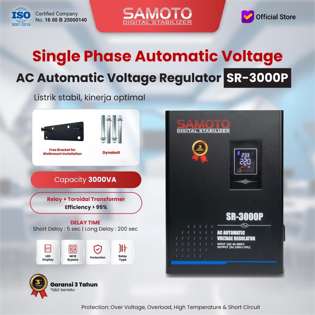 Jual SAMOTO Stabilizer Relay 3000VA 3KVA AVR Automatic Voltage ...