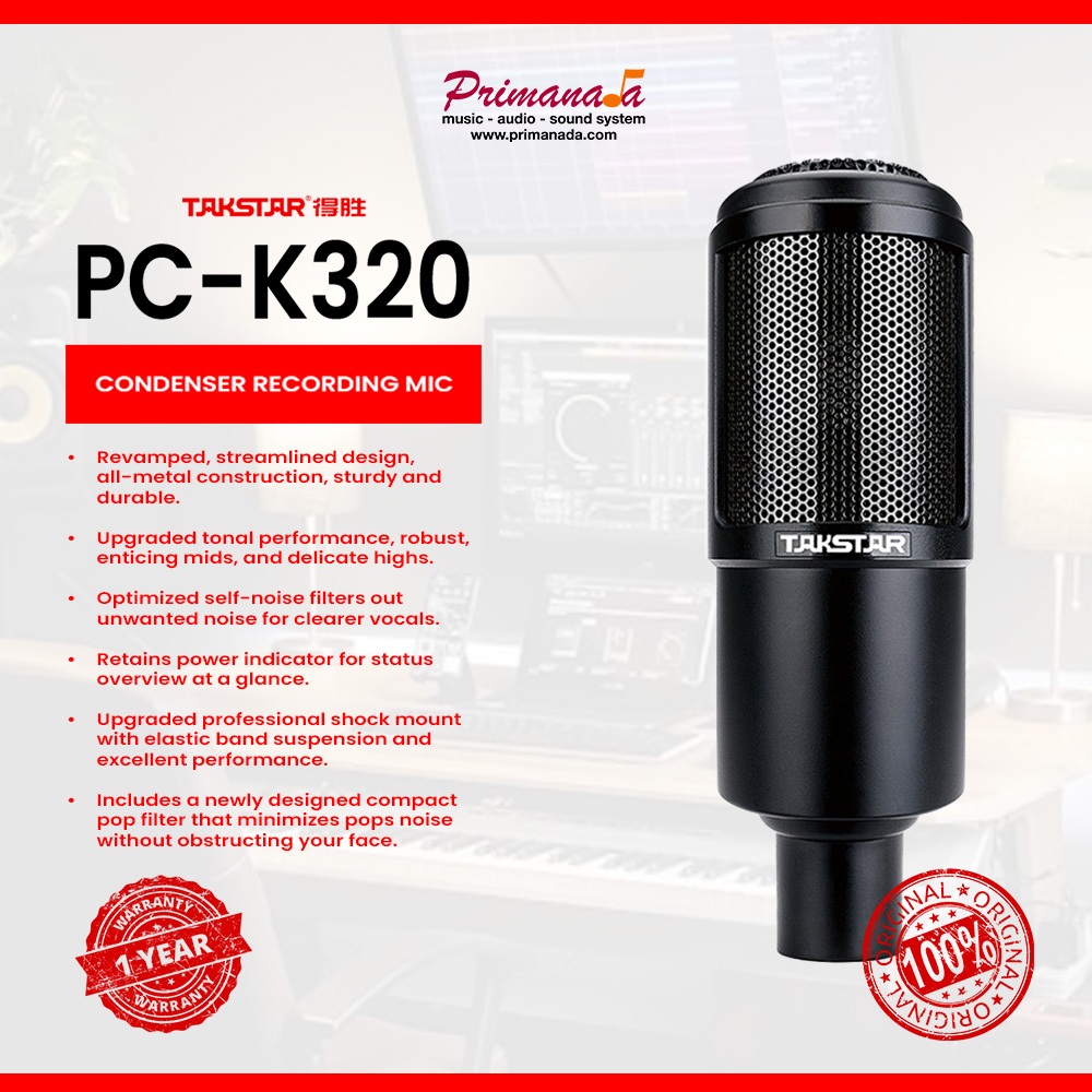 Jual Takstar PC K320 Mic Kondensor PCK320 Microphone Rekaman Original ...