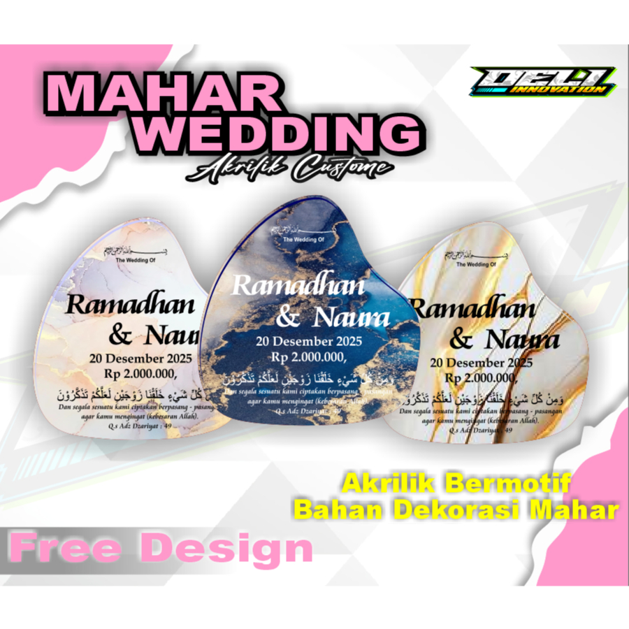 Jual Custom Akrilik Dekorasi Mahar Kekinian - Free Design - Akrilik ...