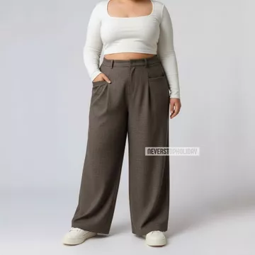 Celana ELENA Kulot Wanita High Waist Jumbo Bahan Semiwol – Loose Pants Korea Casual Formal Anti