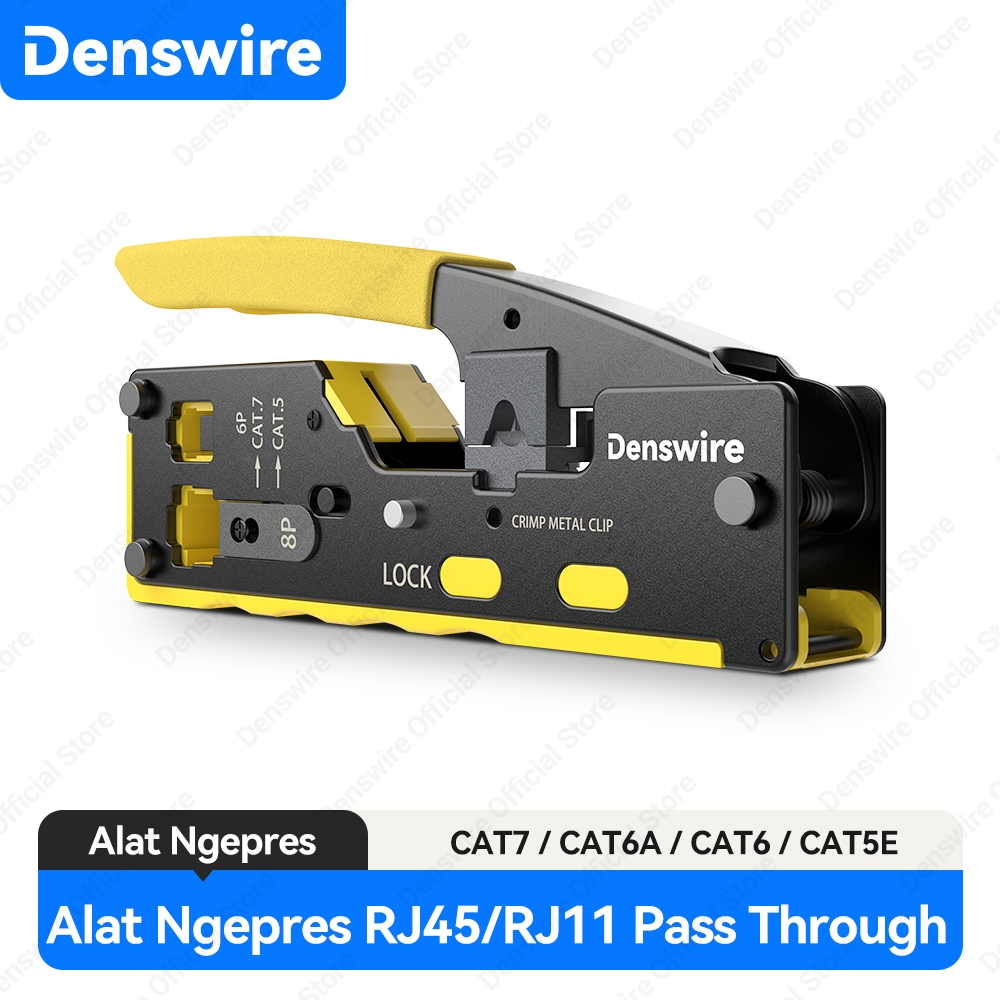 Jual Denswire Tool Crimping RJ45 Pass Thru - Alat Crimping Ethernet ...