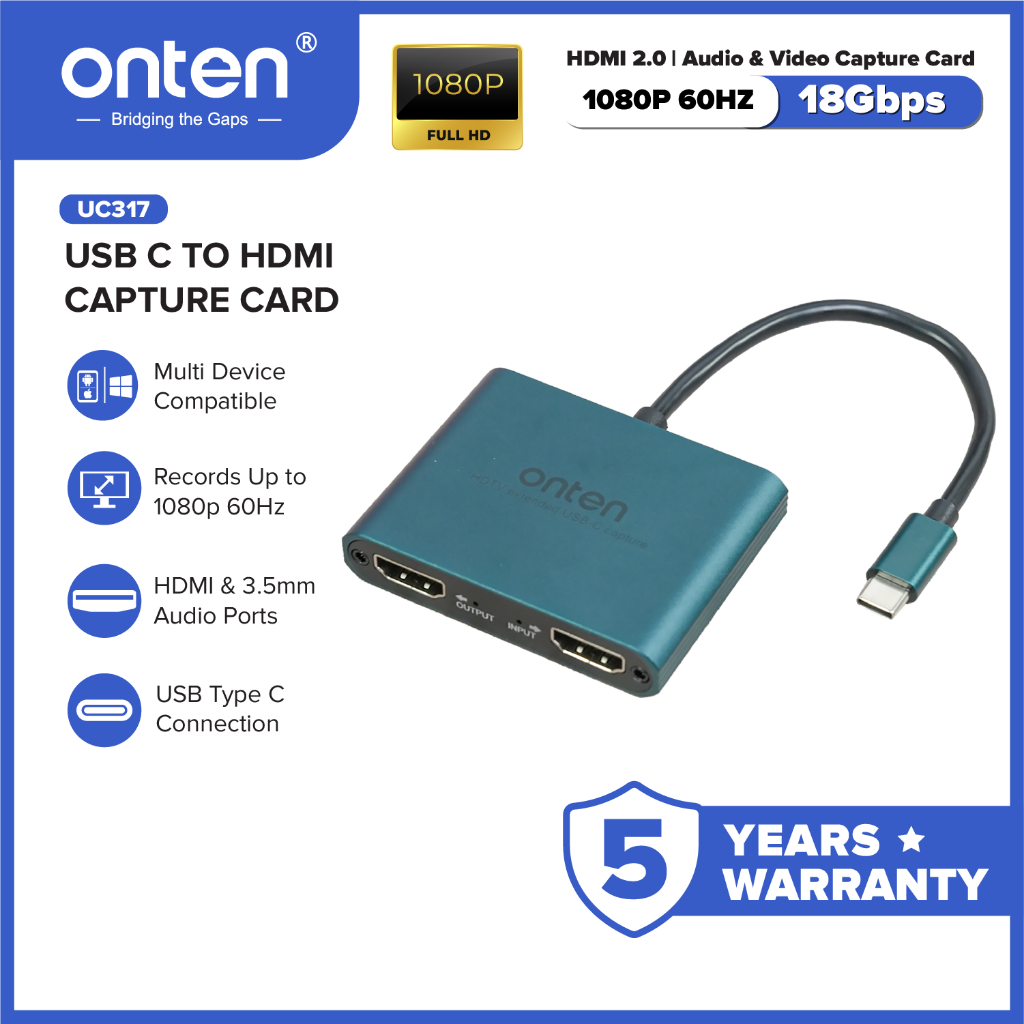 Jual Onten Video Audio Capture Card 4K @30Hz USB Type C Connection ...