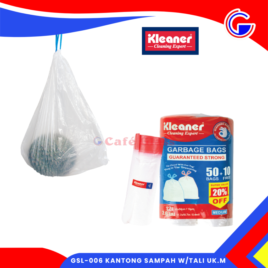 Kantong Sampah Tali Ukuran M - Garbage Bag Drawstring - Gsl-006 Kantong Sampah Kleaner