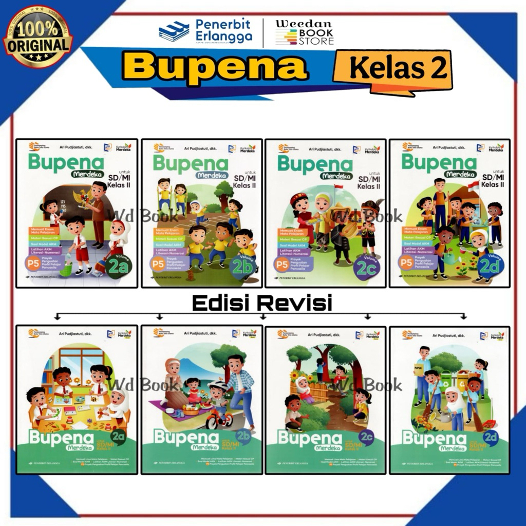 Jual [ ORIGINAL ERLANGGA ] Bupena Kelas 2 SD 2a 2b 2c 2d Kurikulum ...