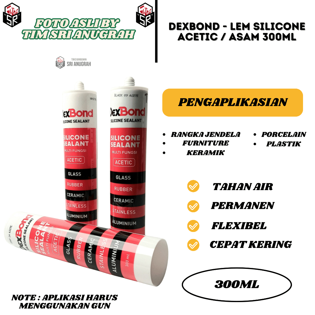 Jual DEXBOND Lem Silicone Sealant Tipe Acetic Asam 300ml | Shopee Indonesia