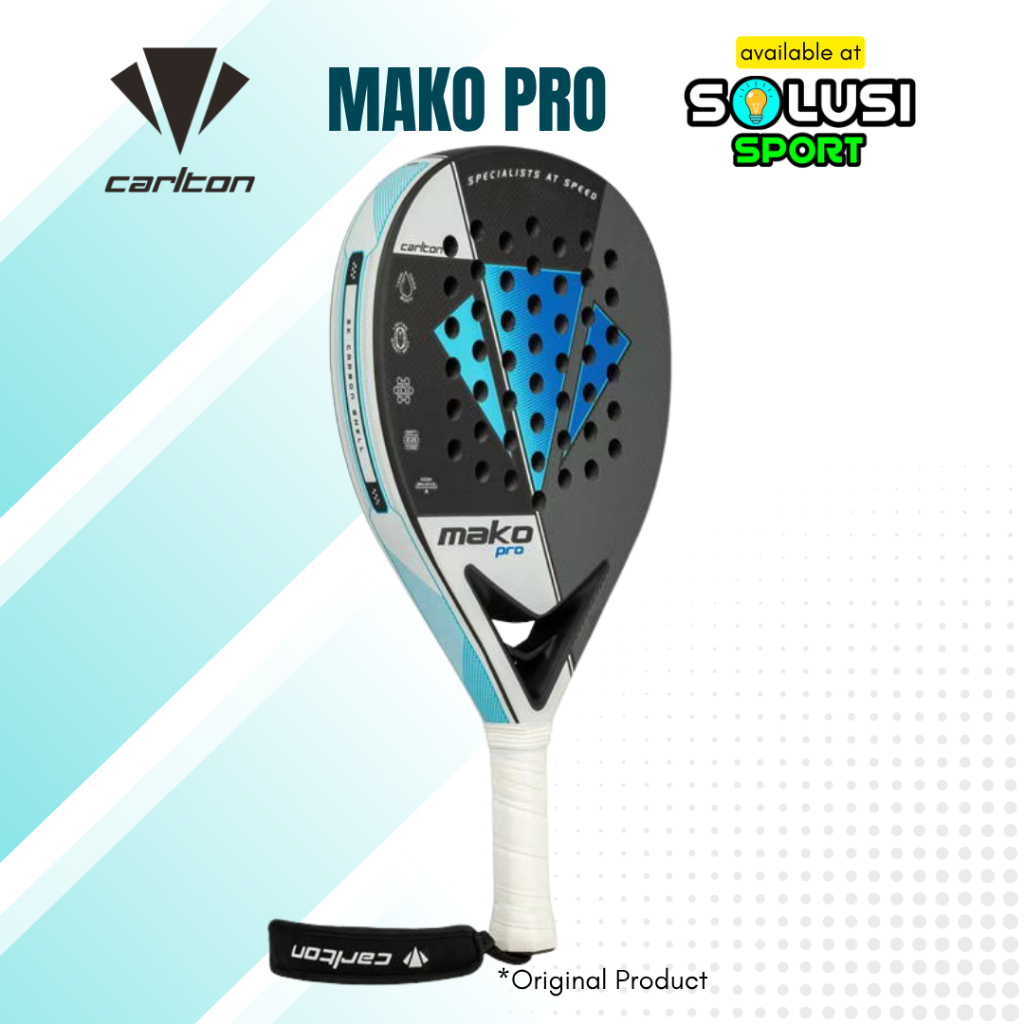Jual CARLTON MAKO PRO Raket Padel 360gr Teardrop Tennis Padle Racket ...