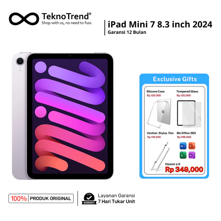 Apple iPad Mini 7 2024 8.3 inch WiFi only Original - Free Aksesoris