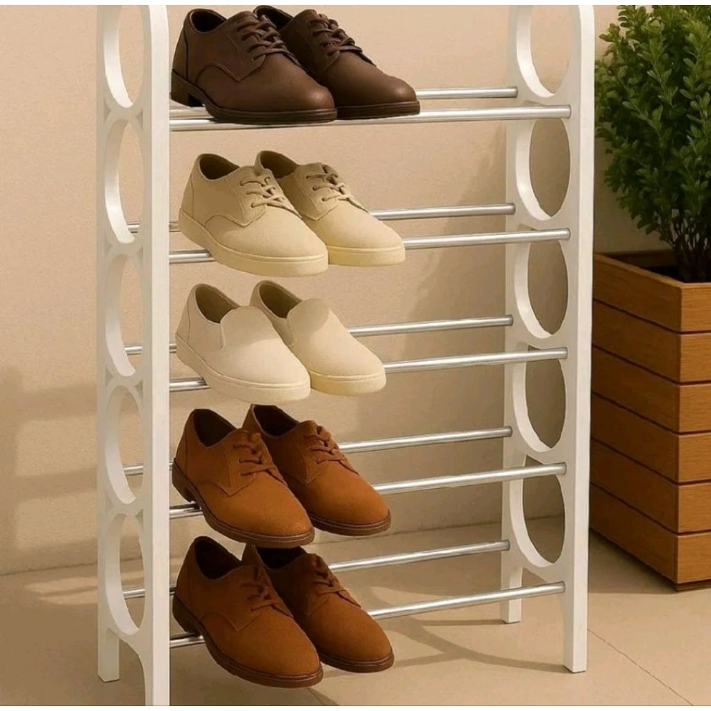Jual Rak Sepatu Sandal 5 Susun Rak Sepatu Stainlees 5 Tingkat Rak ...