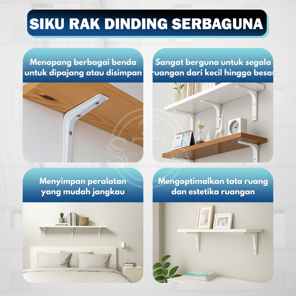 Jual Siku Rak Dinding Besi [[ OWNER]] L Putih Siku Penyanggah Satuan ...