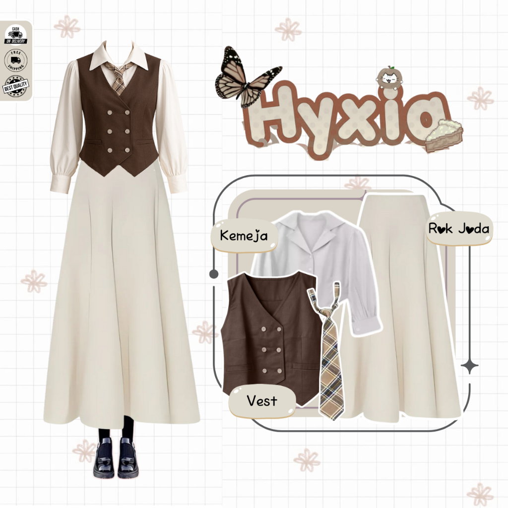 Jual Hyci Outfit One Set American School ( Dasi + Vest Brownies ...