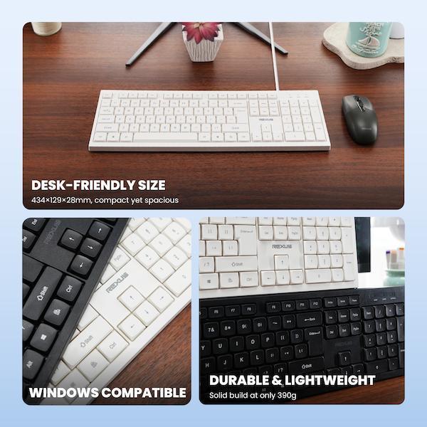 Jual Keyboard Rexus K293 | Ergonomic Wired Office Keyboard | Shopee ...