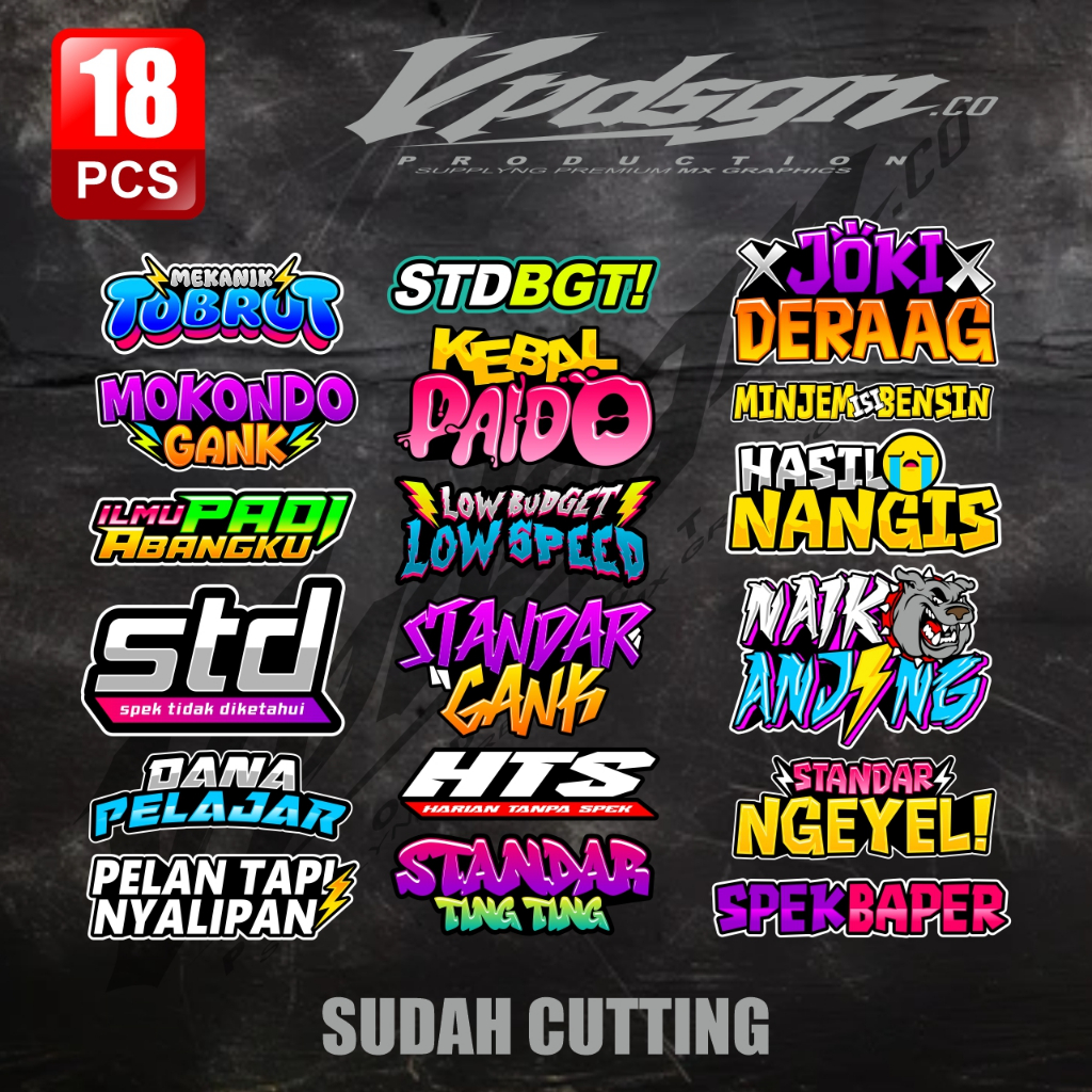 Jual Isi 18 Pcs Sticker Racing Sticker Pack Sticker Kata Viral Terbaru ...