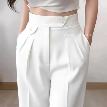 GF Celana Kulot Wanita Loose Pants Highwaist ORO PANTS Variasi Kancing Anti Kusut Bahan Jatuh