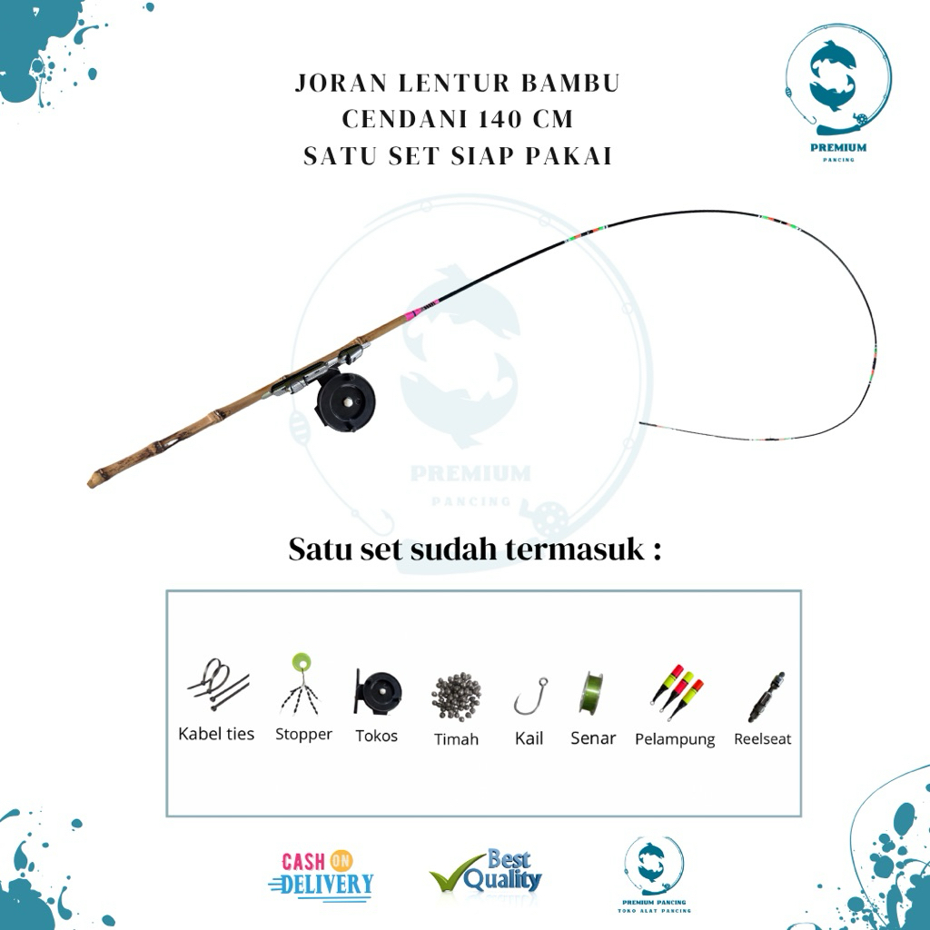 Joran lentur wader super lentur bambu cendani 140cm microfishing