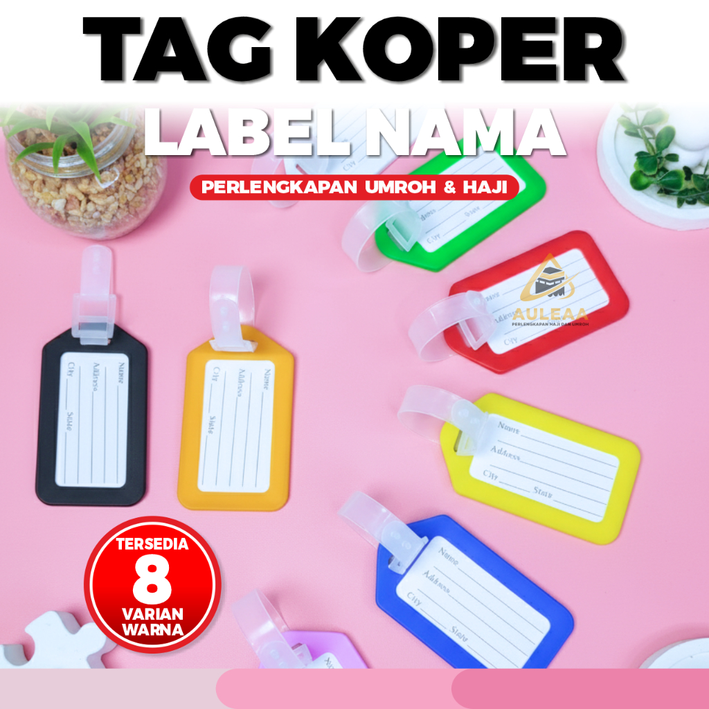 Jual AULEAA - Tag Koper Label Nama Bahan Plastik Tebal 5x9cm 8 Varian ...