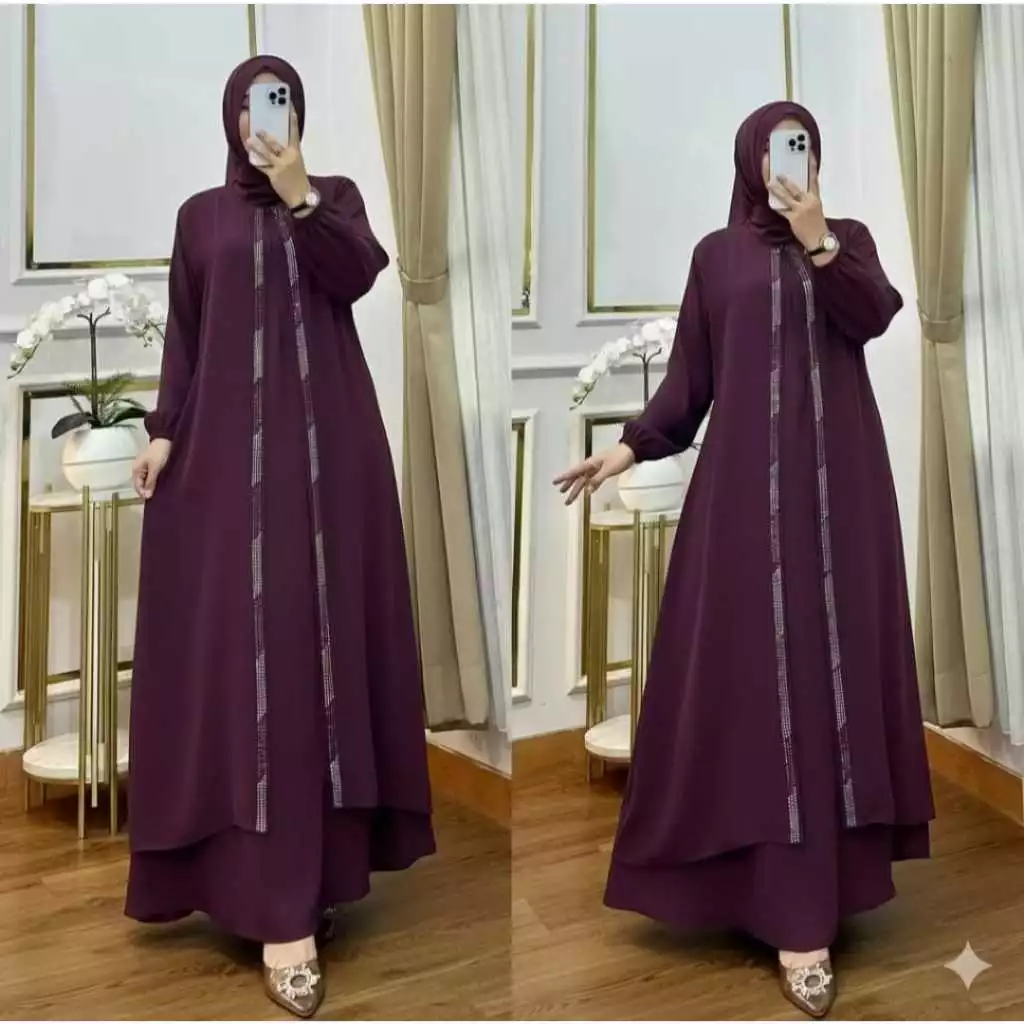 Sabyan Gamis Abaya Crinkle Swarovski Elegan