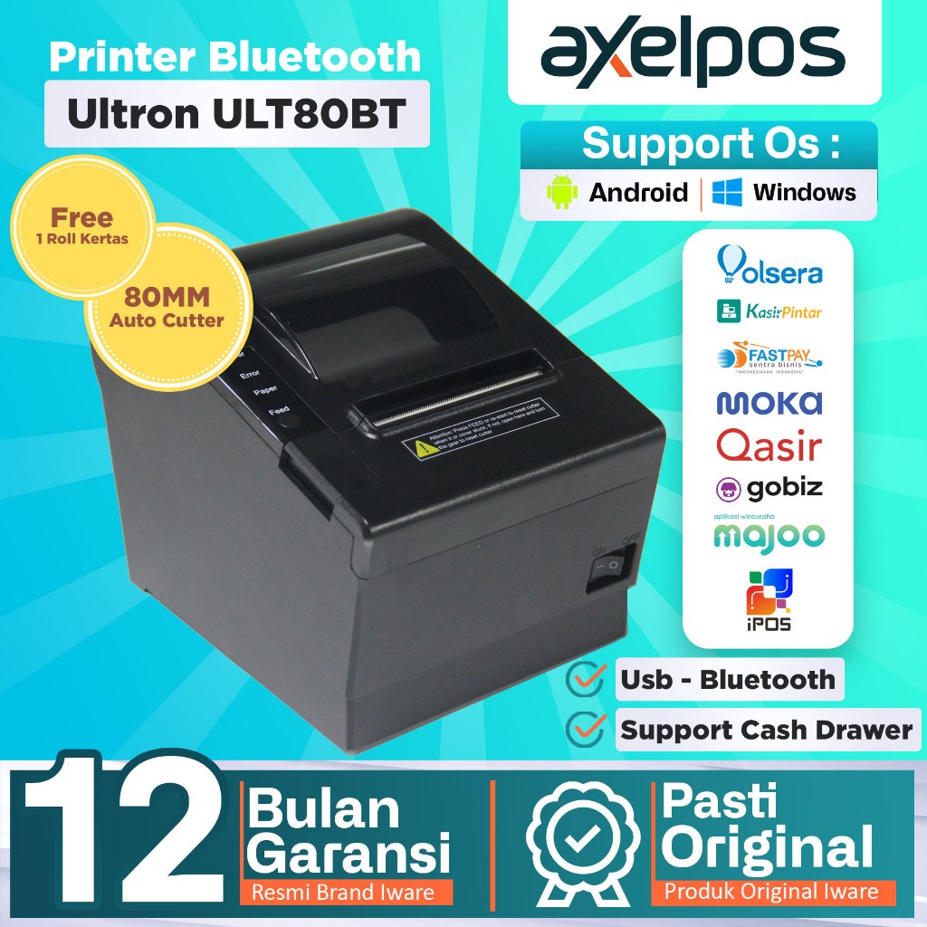 Jual Axelpos Printer Bluetooth Kasir Ultron Ult-80BT Auto cutter ...