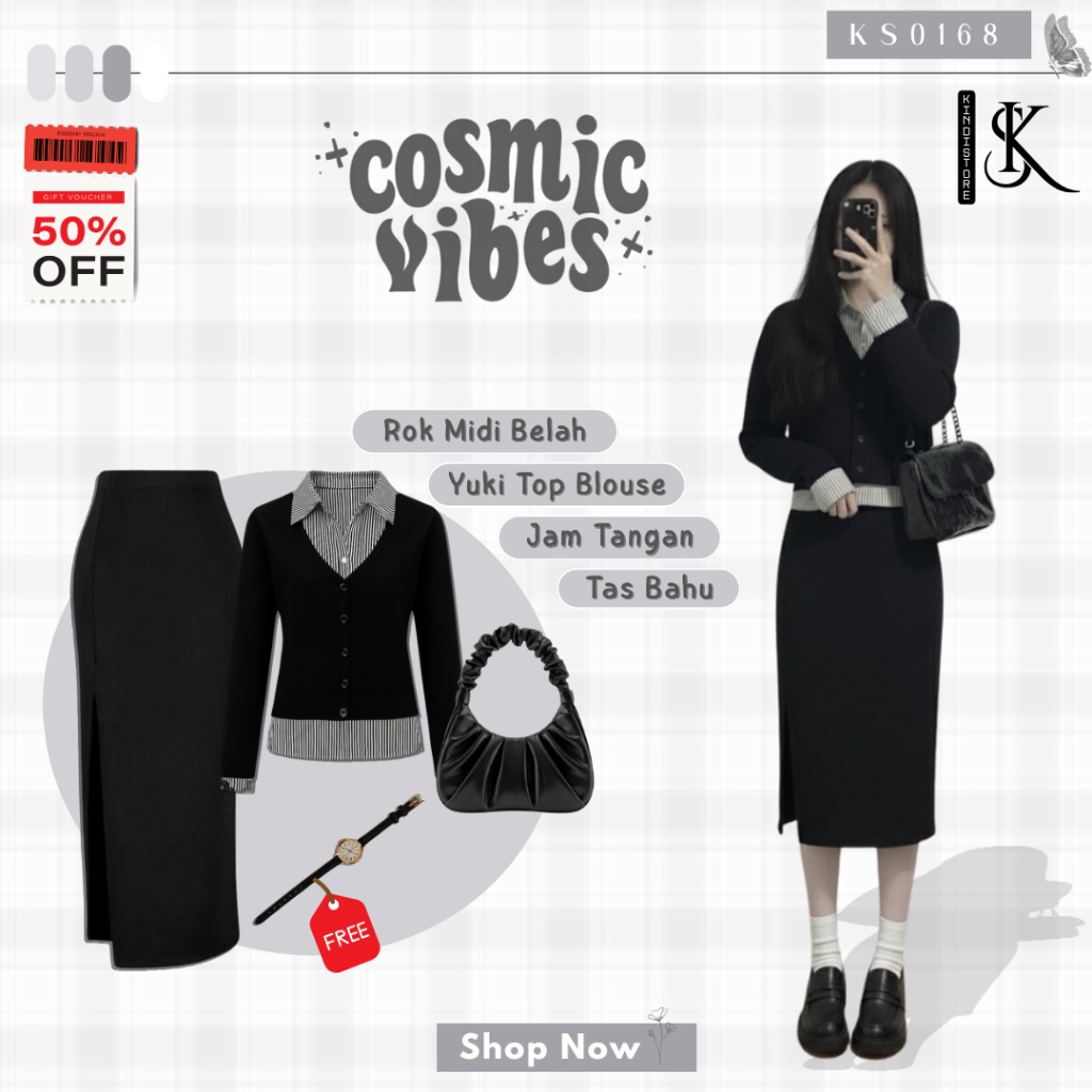Jual Outfit One set 3in1 Wanita Kekinian Korean Style [Yuki Top, Rok ...
