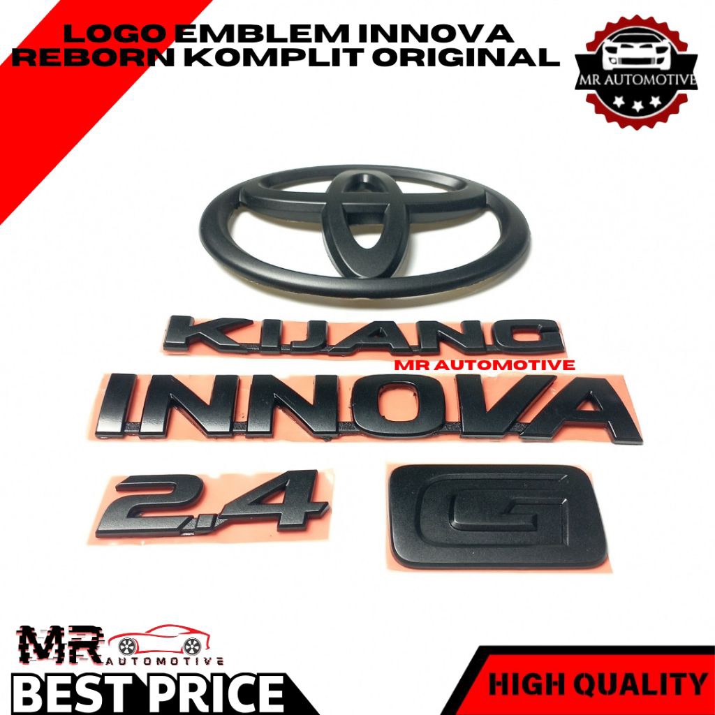 Jual Logo Emblem Innova Reborn Hitam Doff Komplit Original | Shopee ...