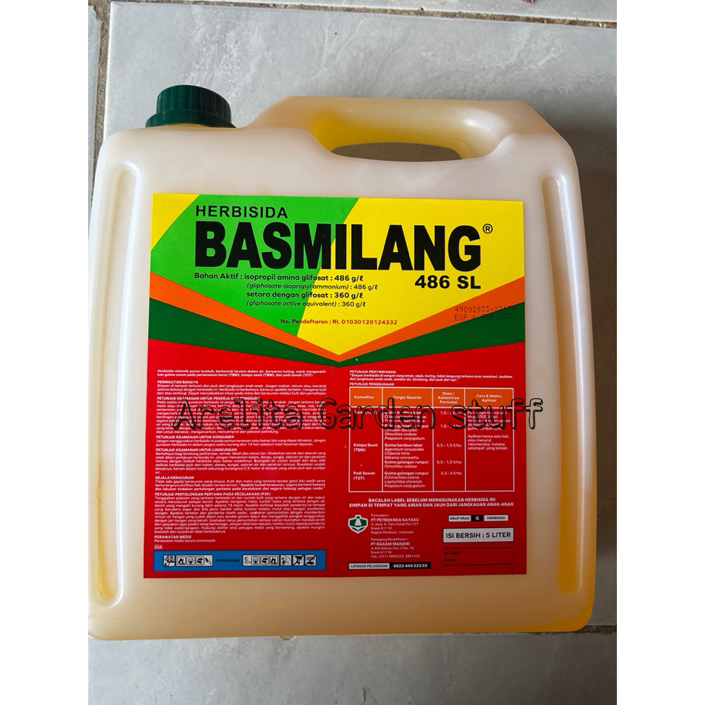 Jual Racun Rumput / Herbisida Basmilang 486SL 5Liter | Shopee Indonesia