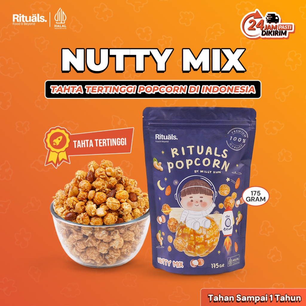 Jual Rituals Food Nutty Mix Popcorn 175gr Ukuran Large - Snack Jagung ...