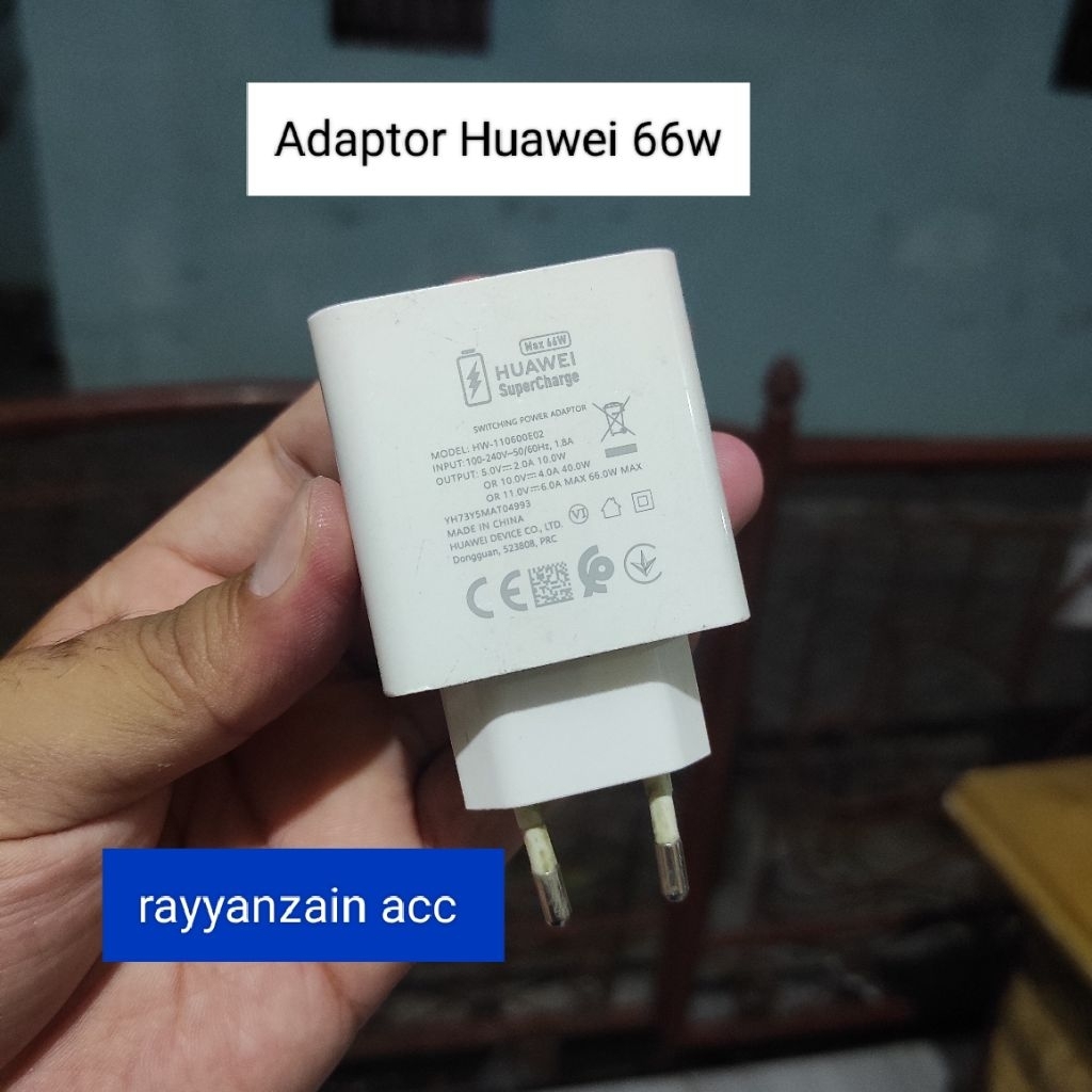 Jual Adaptor Huawei 66 watt max original ( tanpa kabel data ) kondisi ...