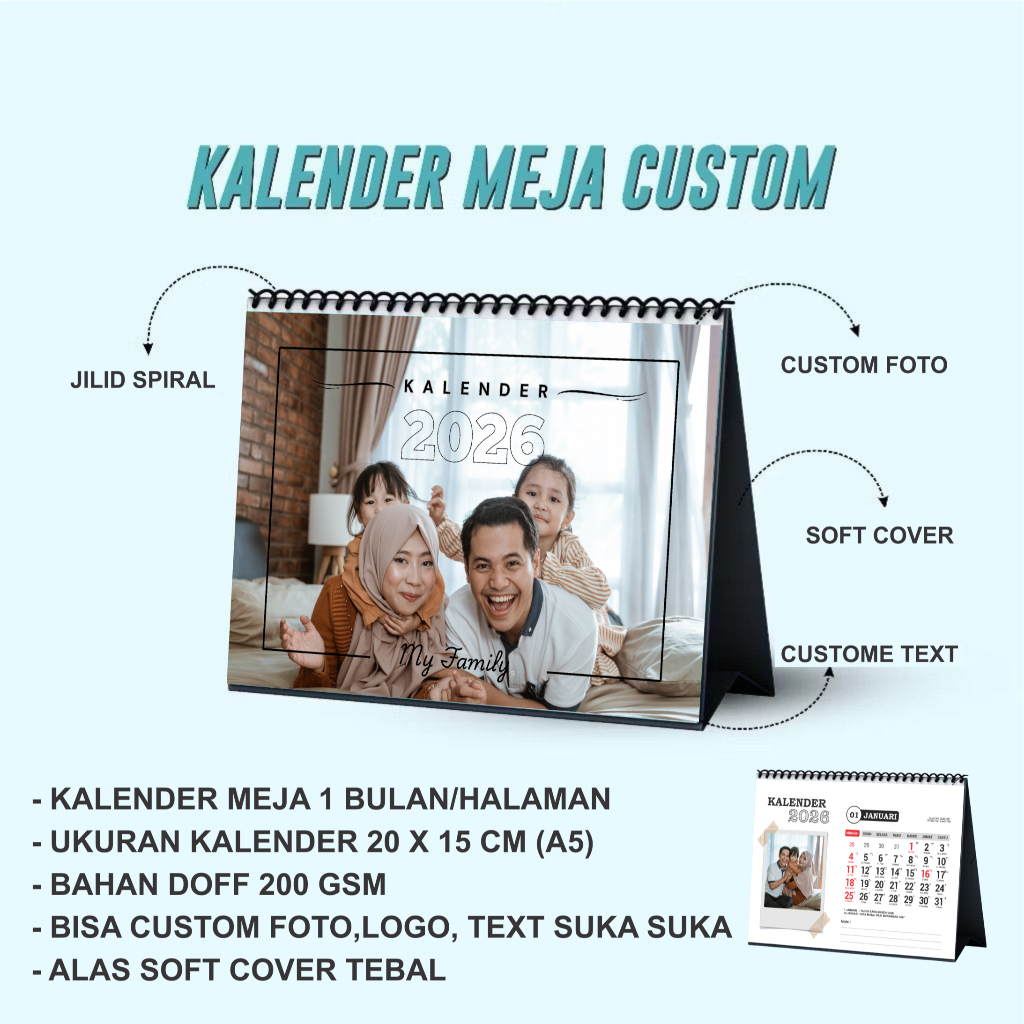 Jual Kalender Meja A5 Custom | Desain Bebas | Cocok untuk Kantor ...