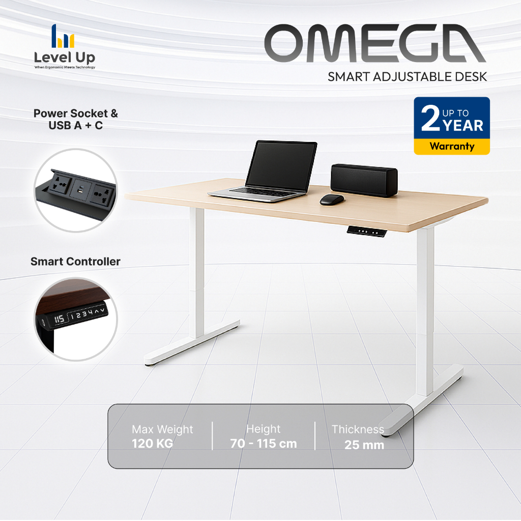 Jual Fullset Meja Elektrik OMEGA Smart Adjustable Standing Desk Dual ...