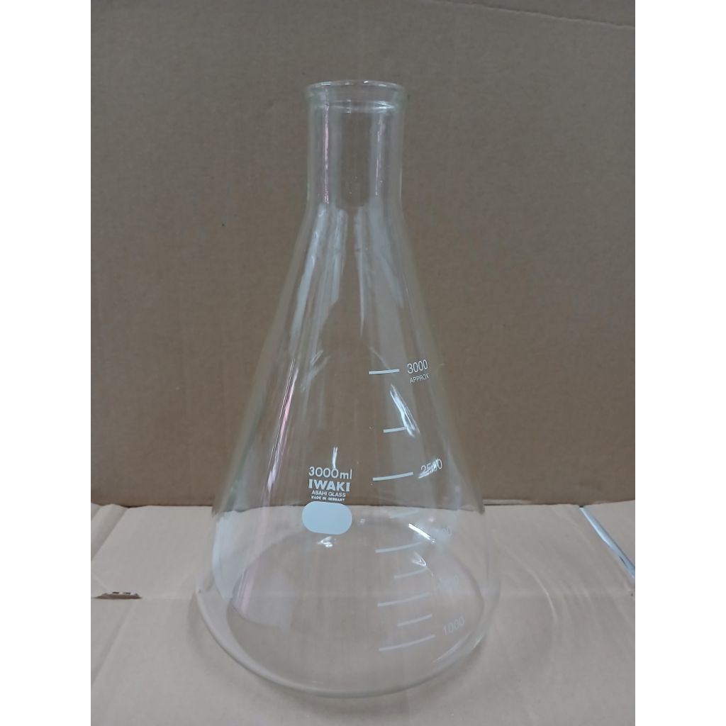 Jual Erlenmeyer Flask 3000 ml IWAKI/ 3 liter Iwaki | Shopee Indonesia
