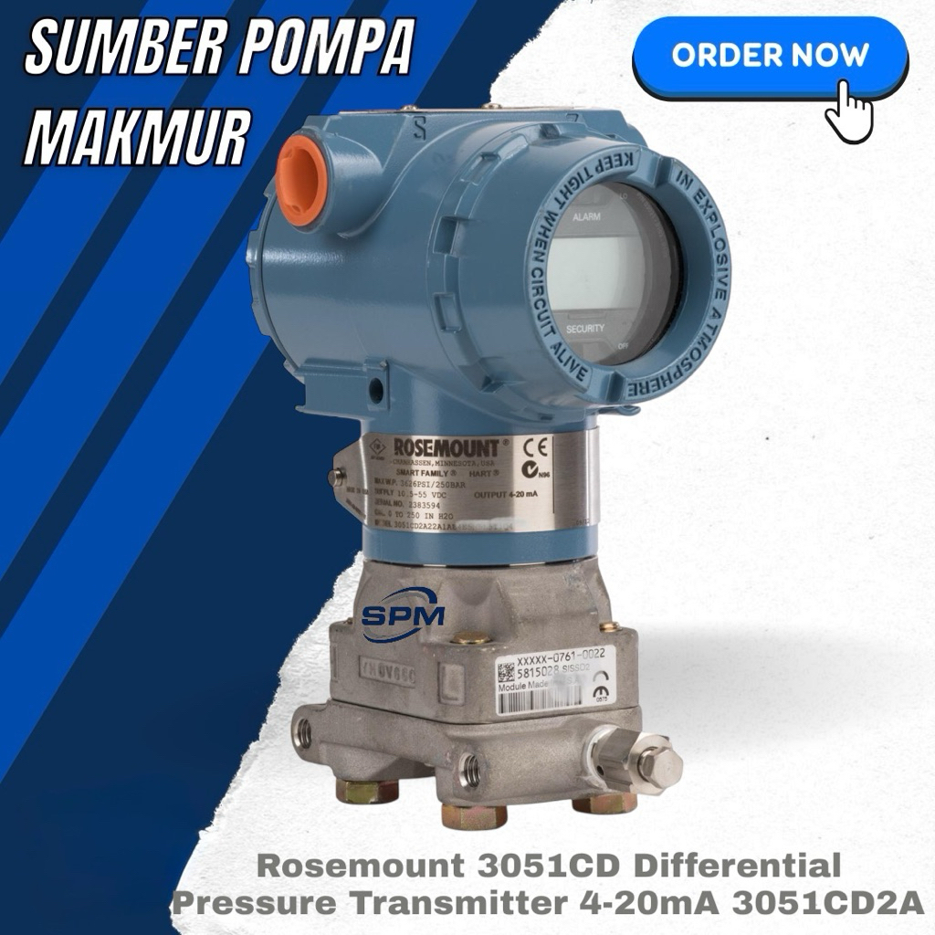 Jual Rosemount 3051CD Differential Pressure Transmitter 4-20mA 3051CD2A ...