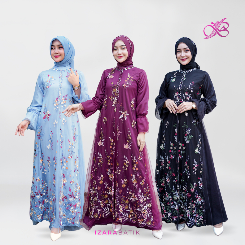 Jual IZARABATIK - Dress Ishwara Series Raya Collection Gaun Tile ...