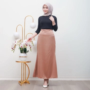 Rok Mermaid Skirt Maxi Satin Premium Jumbo Korean Style Elegan Bahan Adem