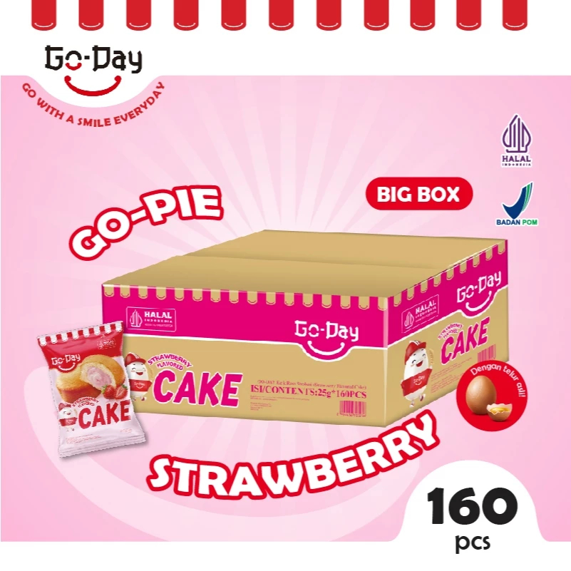 Jual GoDay Go-Pie Strawberry Box / Karton / 160 Pcs | Shopee Indonesia