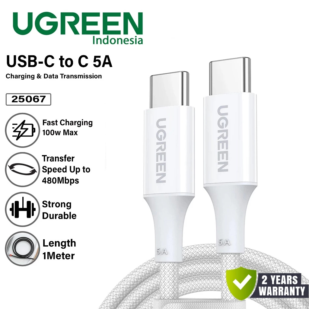 Jual UGREEN Kabel Data Type C to Type C 100W 5A Fast Charging PD QC ...